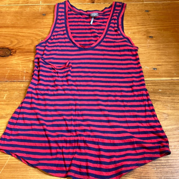 BOBI M Navy/Red Stripe Pocket Tank Lightweight - Picture 1 of 5